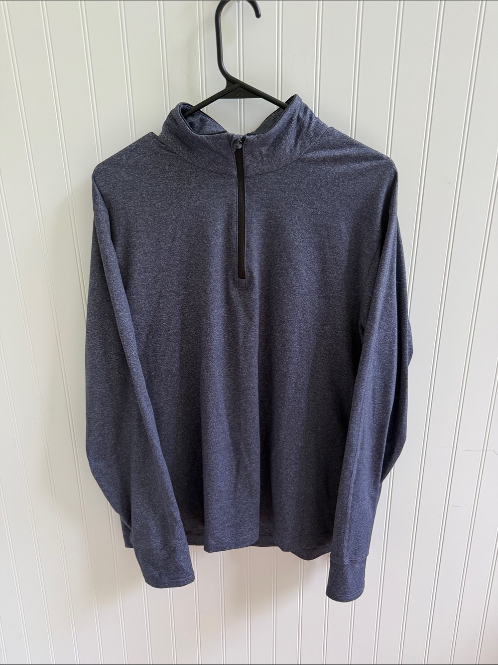 (058)Joseph Abboud Men's Heather Navy Half-Zip Crewneck Sweater
